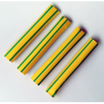 Yellow and green marked heat shrinkable tube